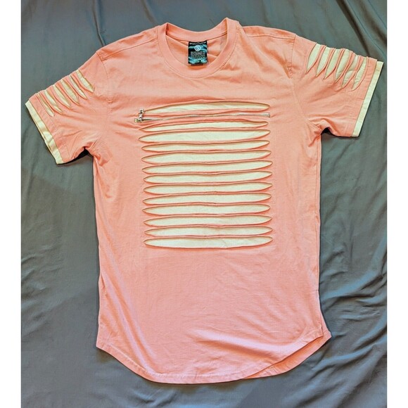 Retro Switch Remarkable Razor Cut Zippered T-Shirt Men's Size XL Pink - Picture 1 of 7